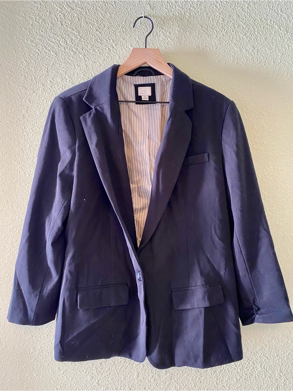A New Day Navy Single-Breasted Blazer